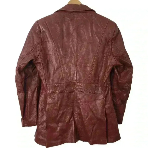 Vintage Grais Angel skin cabretta leather Brown leather jacket women's 40/ L - Picture 2 of 10